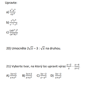 S1 25 26vh Cv4 Algebraické Výrazy